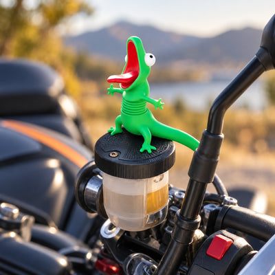 Motorcycle Brake Reservoir Cap Lizard Topper - Bobbling Spring-Neck Novelty Figure — Product gallery 1 — identification