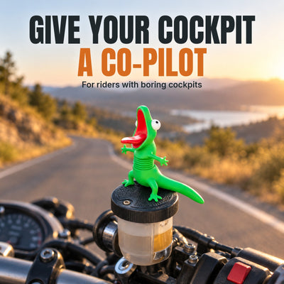 Motorcycle Brake Reservoir Cap Lizard Topper - Bobbling Spring-Neck Novelty Figure — Give Your Cockpit A Co-Pilot