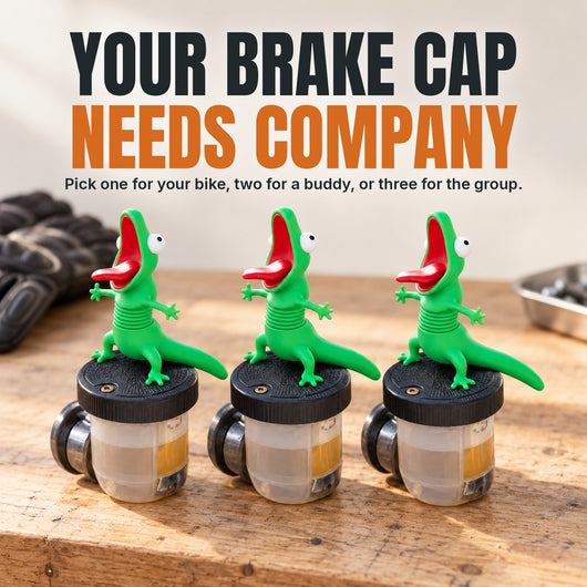 Motorcycle Brake Reservoir Cap Lizard Topper - Bobbling Spring-Neck Novelty Figure — Your Brake Cap Needs Company